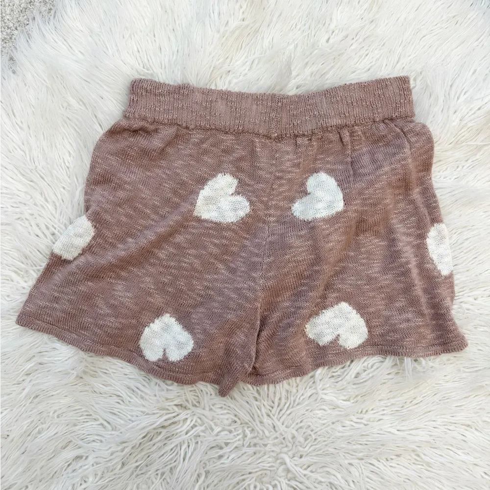 Cozy Heart Pattern Pajamas Set